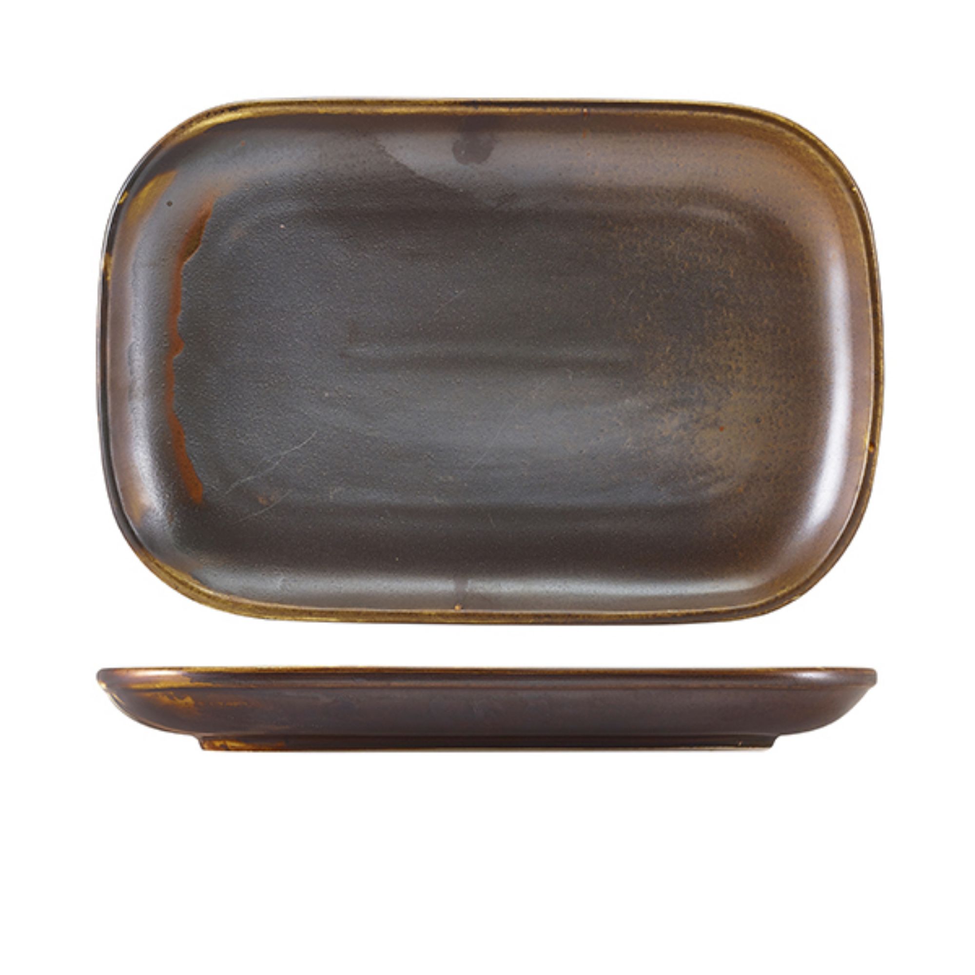 Picture of Terra Porcelain Rustic Copper Rectangular Plate 29 x 19.5cm - RP-PRC29