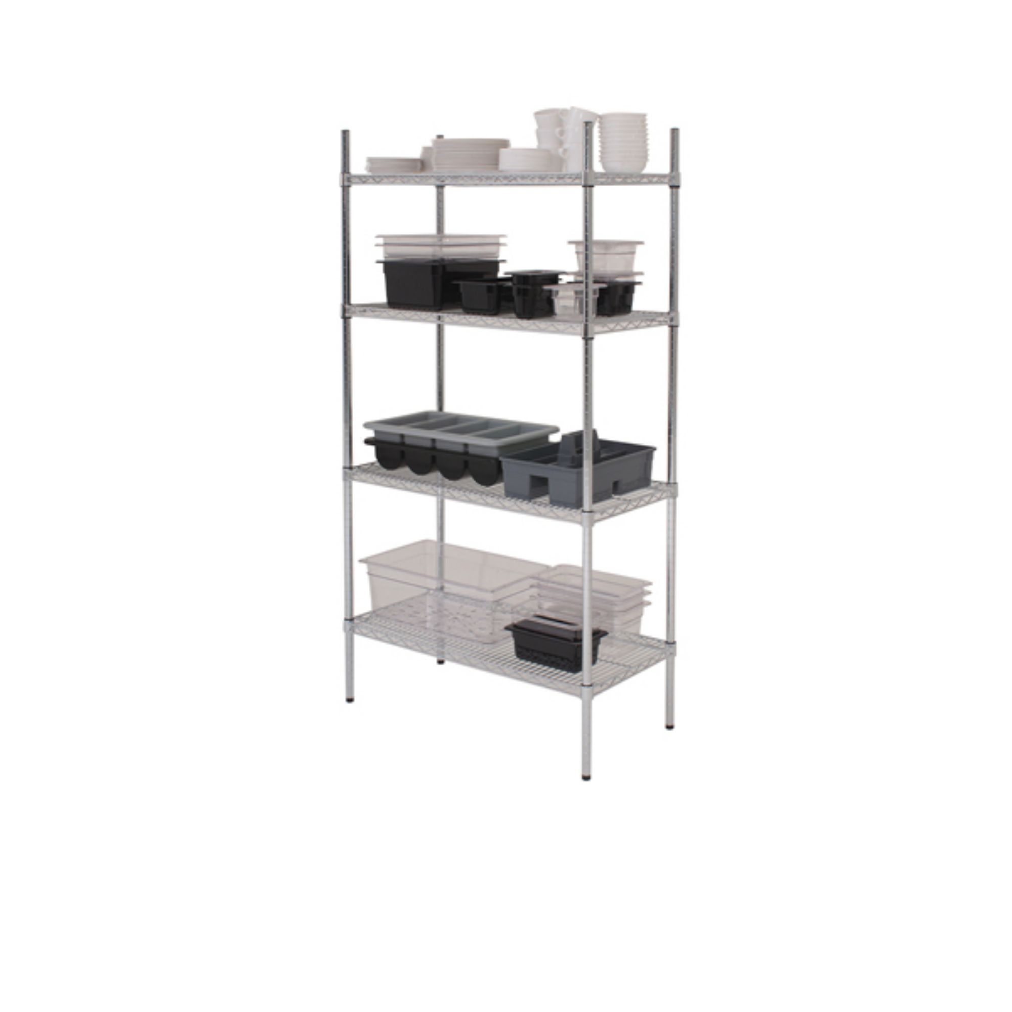 Picture of GenWare 4 Tier Wire Racking 122 x 45 x 183cm - 222-4818
