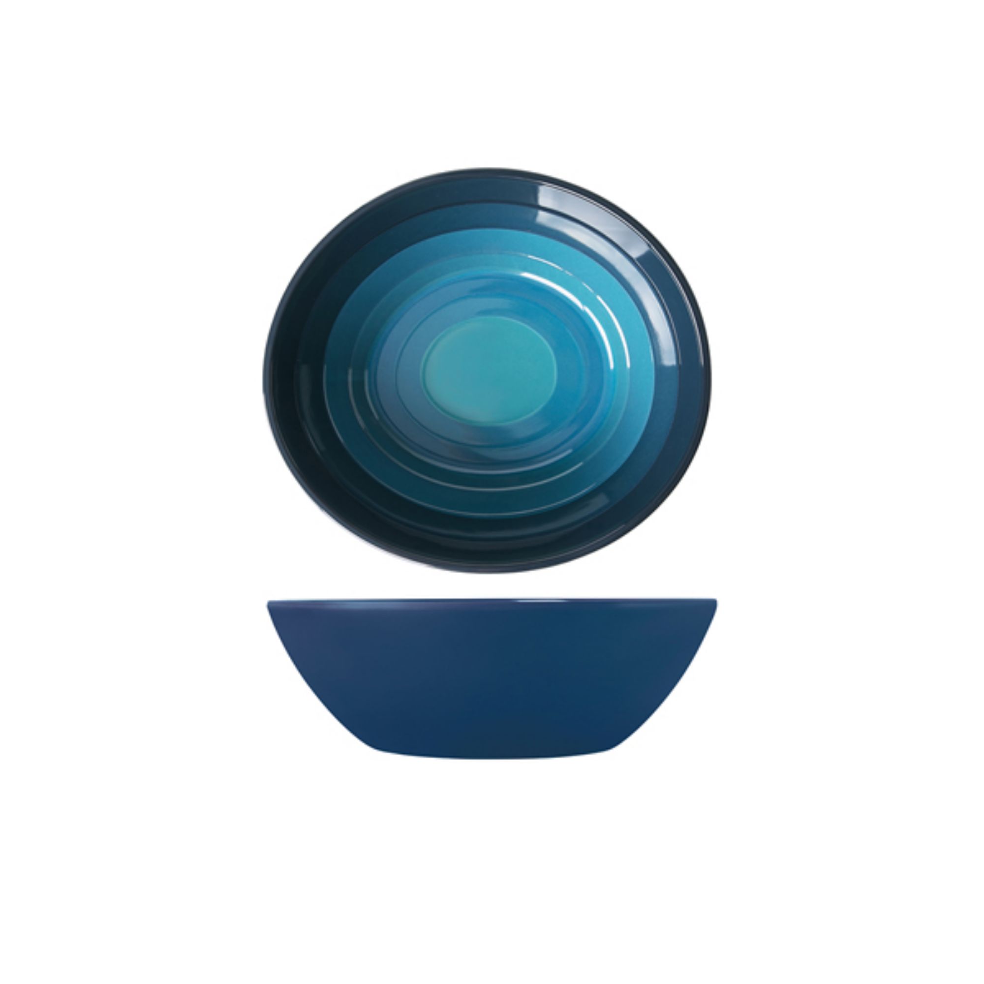 Picture of Azure Blue Atlantis Melamine Oval Bowl 23 x 20.5 x 7.5cm - AL232856