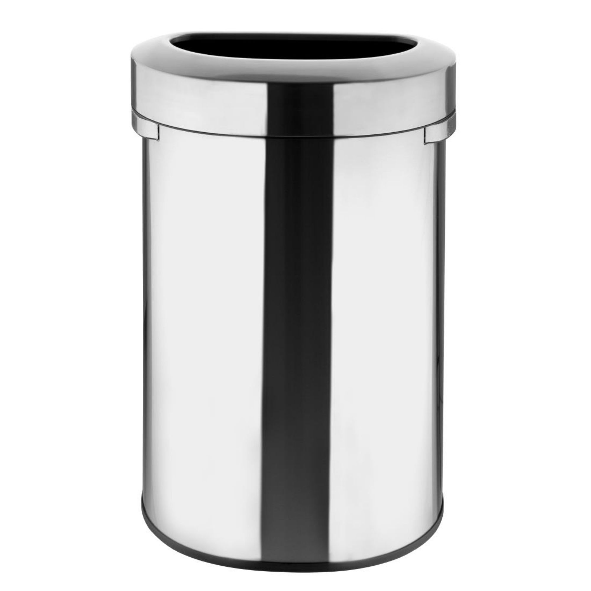 Picture of Bolero 'D' Shape Bin with Open Lid Brushed Steel 86Ltr - HT463