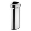 Picture of Bolero 'D' Shape Bin with Open Lid Brushed Steel 86Ltr - HT463