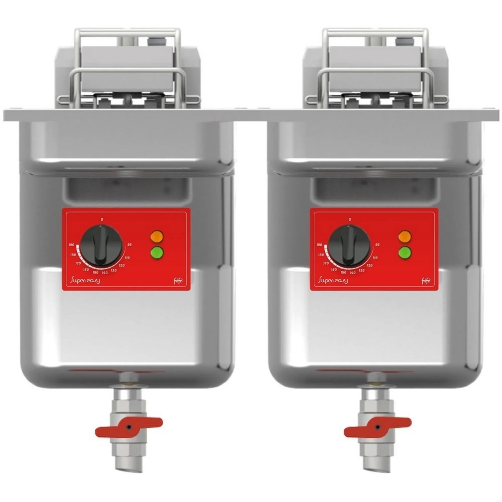Picture of FriFri Super Easy 622 Electric Drop-in Twin Tank Fryer without Filtration - 2 Baskets - W 600 mm - 2 x 11.4 kW - SD622L32N0