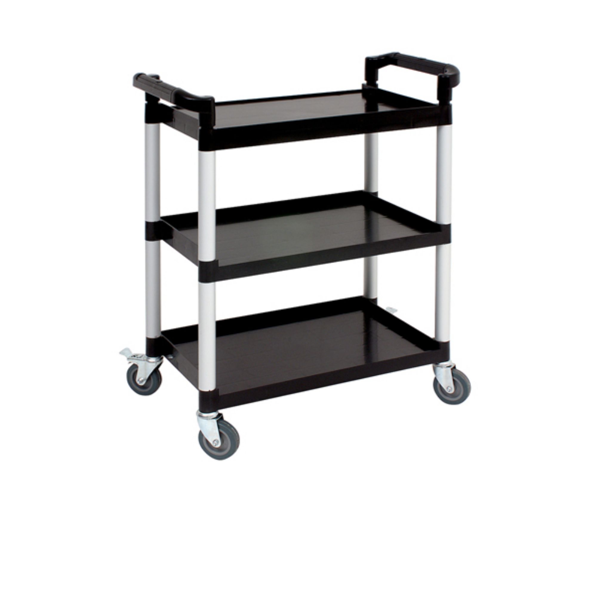 Picture of Genware Small 3 Tier PP Trolley Black Shelves - TROLPC