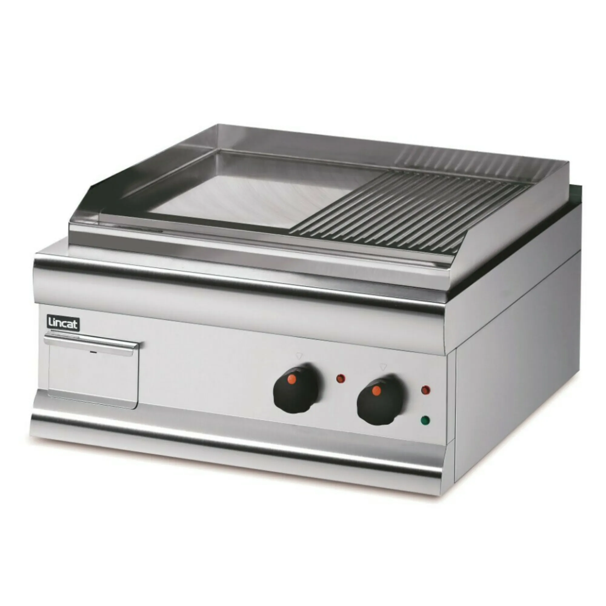 Picture of Lincat Silverlink 600 Electric Counter-top Griddle - Twin Zone - Half-Ribbed Plate - Extra Power - W 600 mm - 5.6 kW - GS6/TR/E