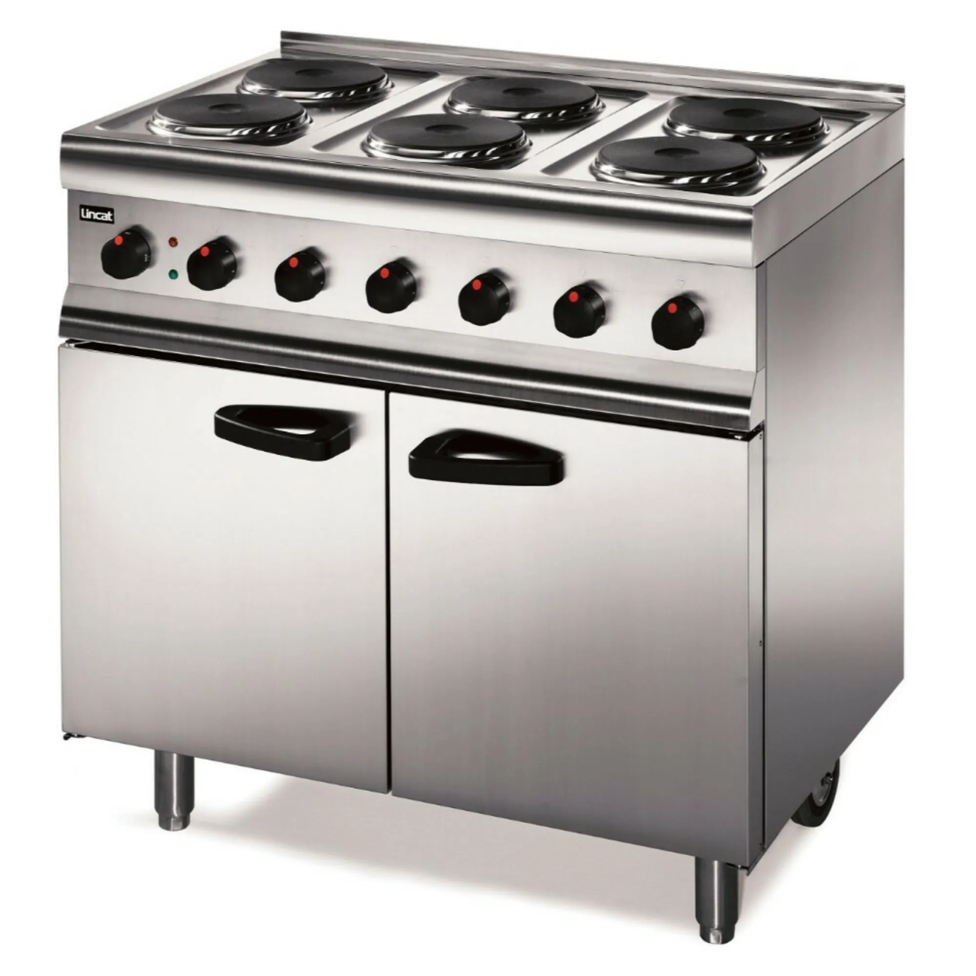 Picture of Lincat Silverlink 600 Electric Free-standing Oven Range - Castors at Rear - 6 Plates - W 900 mm - 13.0 kW [1-Phase] - ESLR9C/SPH