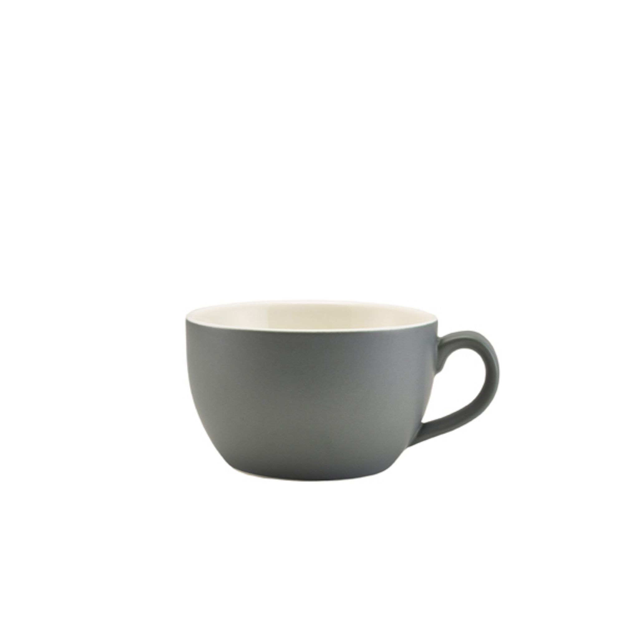 Picture of Genware Porcelain Matt Grey Bowl Shaped Cup 25cl/8.75oz - 322125MG
