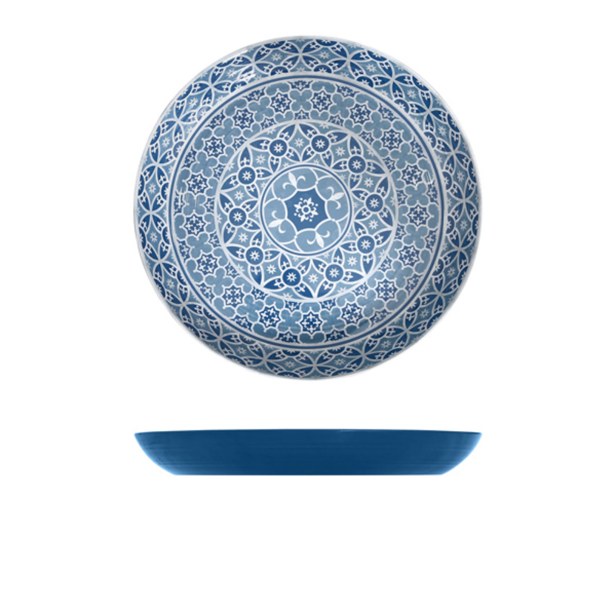 Picture of Blue Marrakesh Melamine Bowl 38 x 4.5cm - MK380928