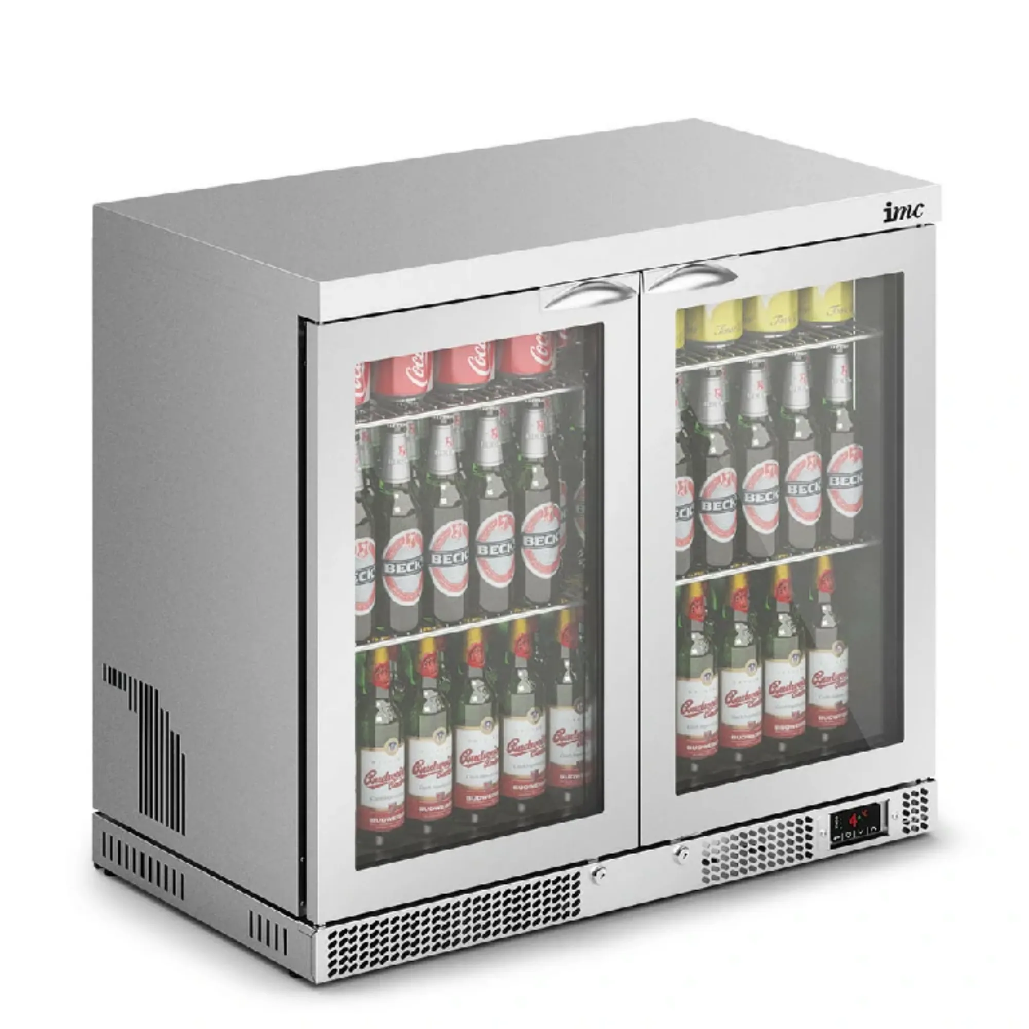 Picture of IMC Mistral M90 Bottle Cooler [Front Load] - Glass Door - Stainless Steel Frame - H 800 mm - W 900 mm - 0.232 kW - F77/252