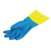 Picture of MAPA Alto 405 Liquid-Proof Heavy-Duty Janitorial Gloves Blue & Yellow Medium - FA296-M