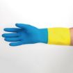 Picture of MAPA Alto 405 Liquid-Proof Heavy-Duty Janitorial Gloves Blue & Yellow Medium - FA296-M