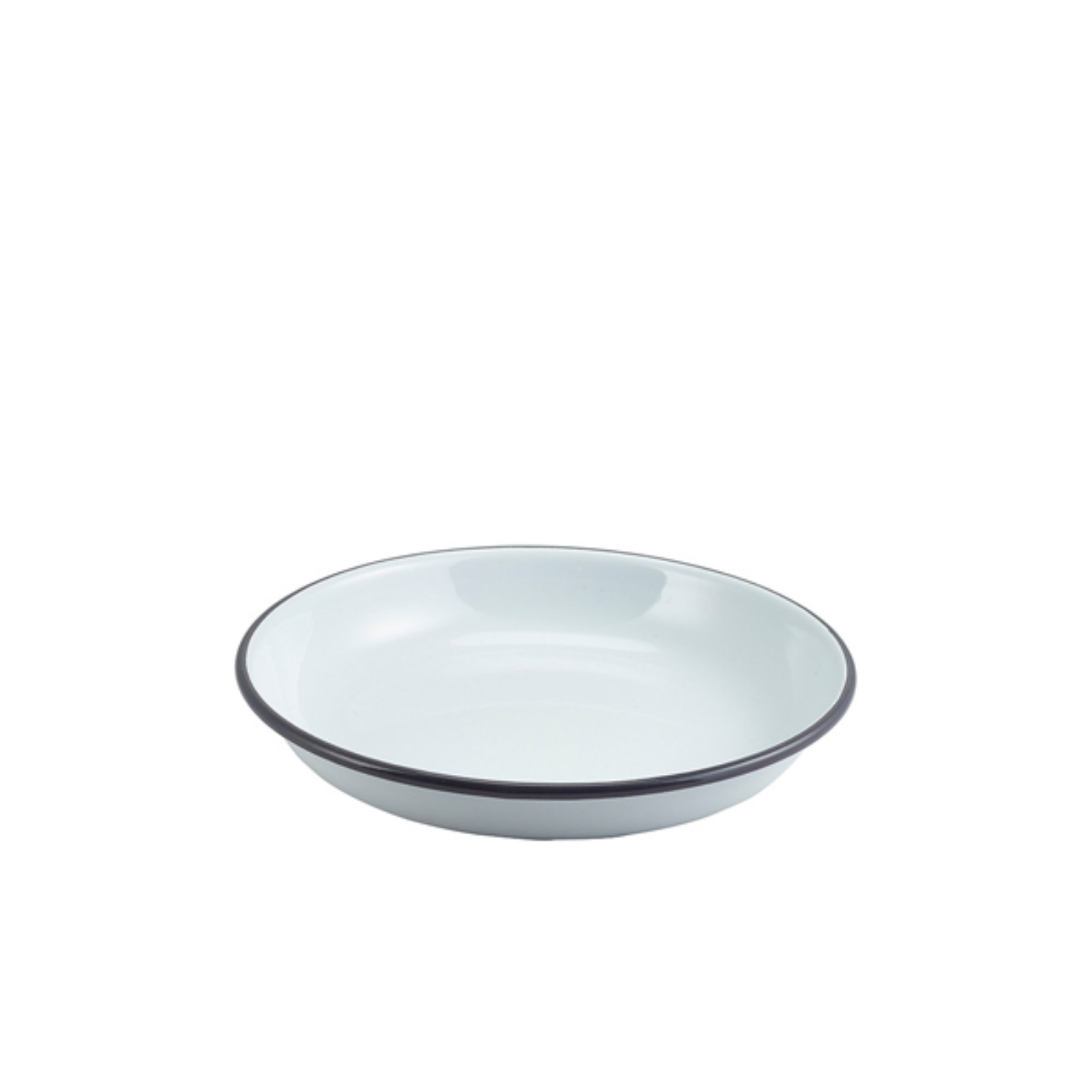 Picture of Enamel Rice/Pasta Plate White with Grey Rim 20cm - 45620WHG