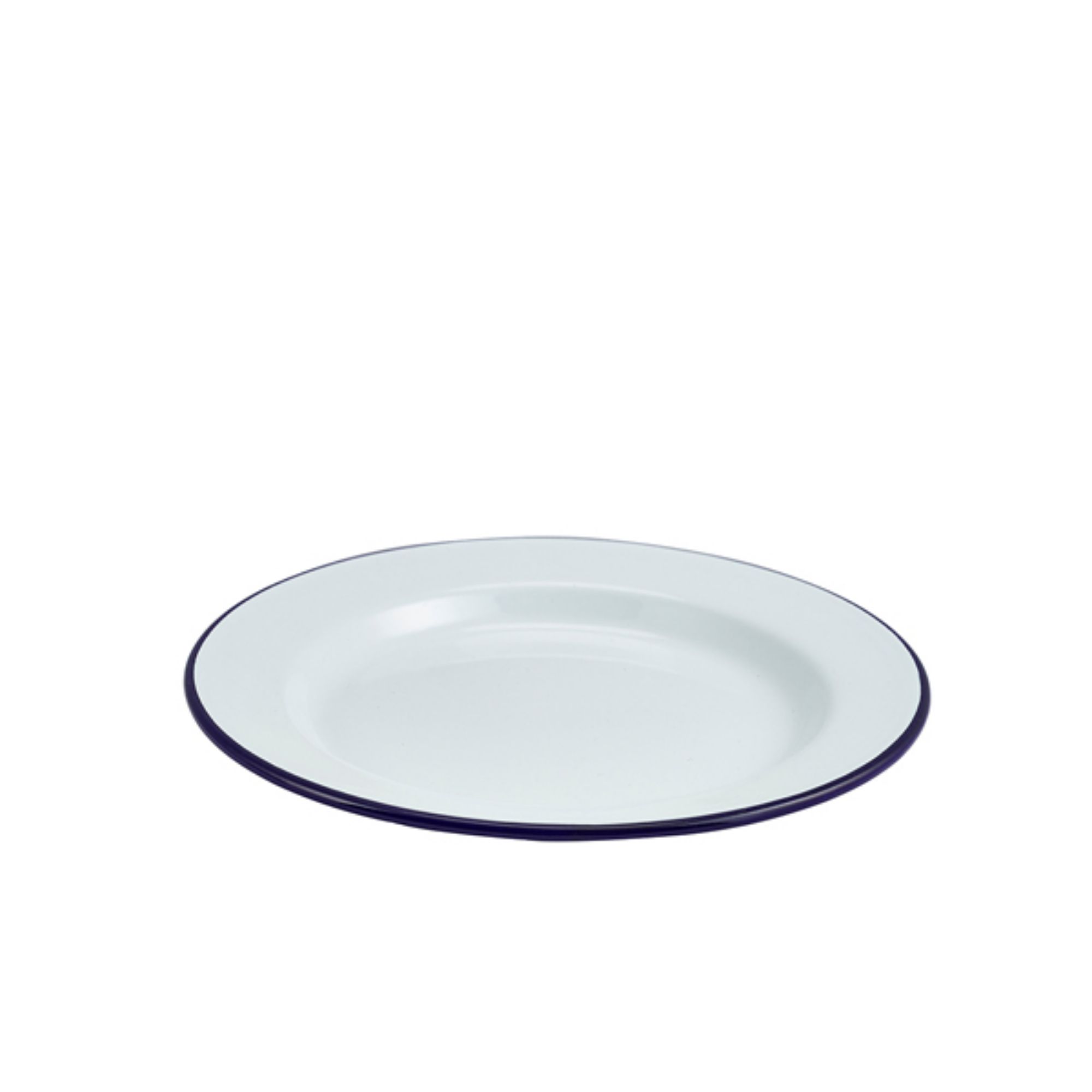 Picture of Enamel Wide Rim Plate White & Blue 24cm - 45024