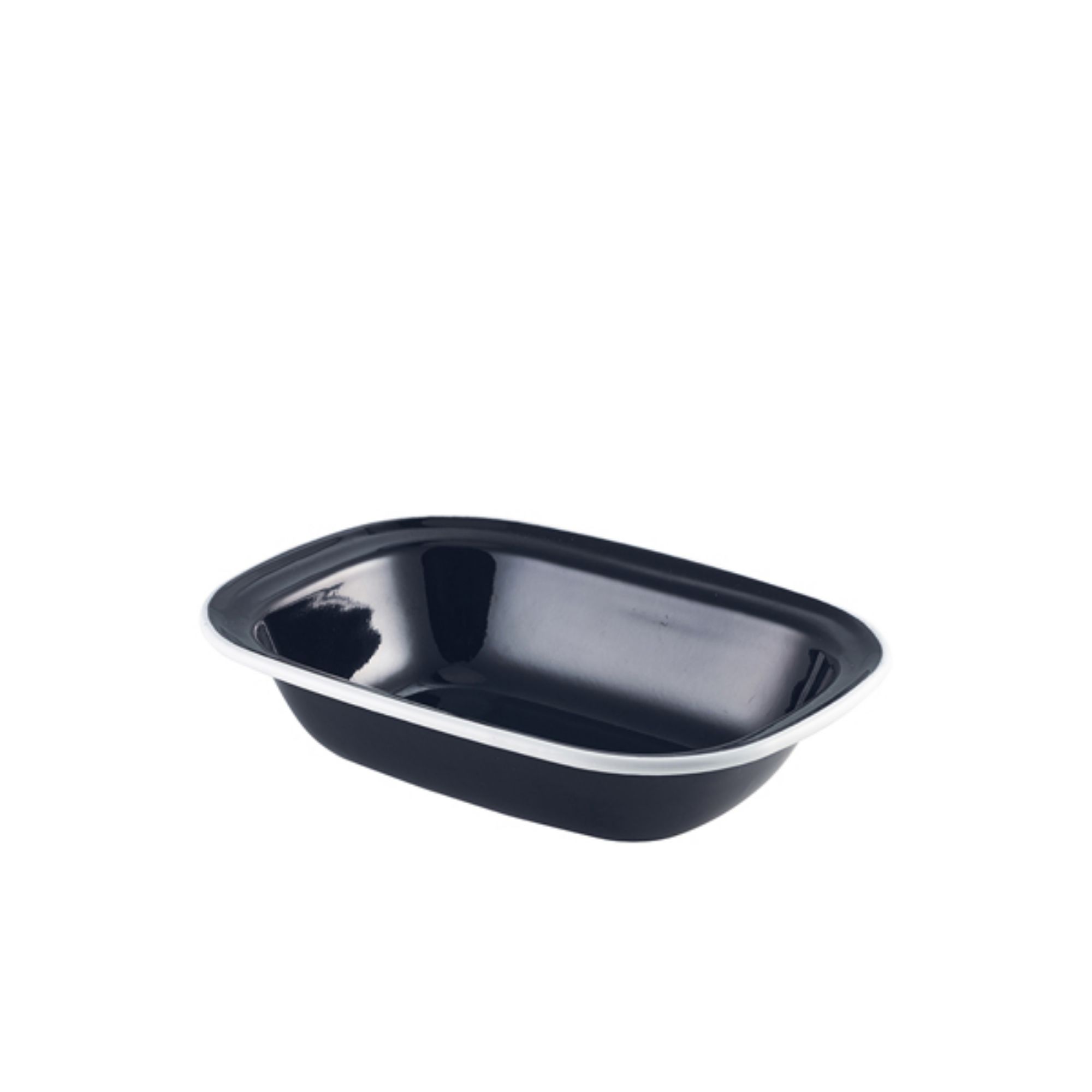 Picture of Enamel Pie Dish Black with White Rim 20cm - 44020BK
