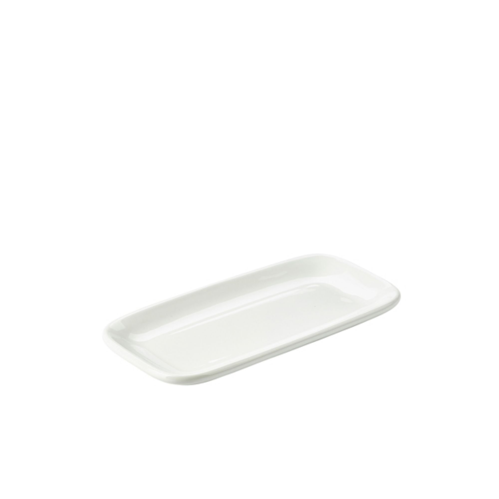 Picture of Genware Porcelain Rounded Rectangular Plate 24.5 x 12.5cm/9.75 x 5" - 184625