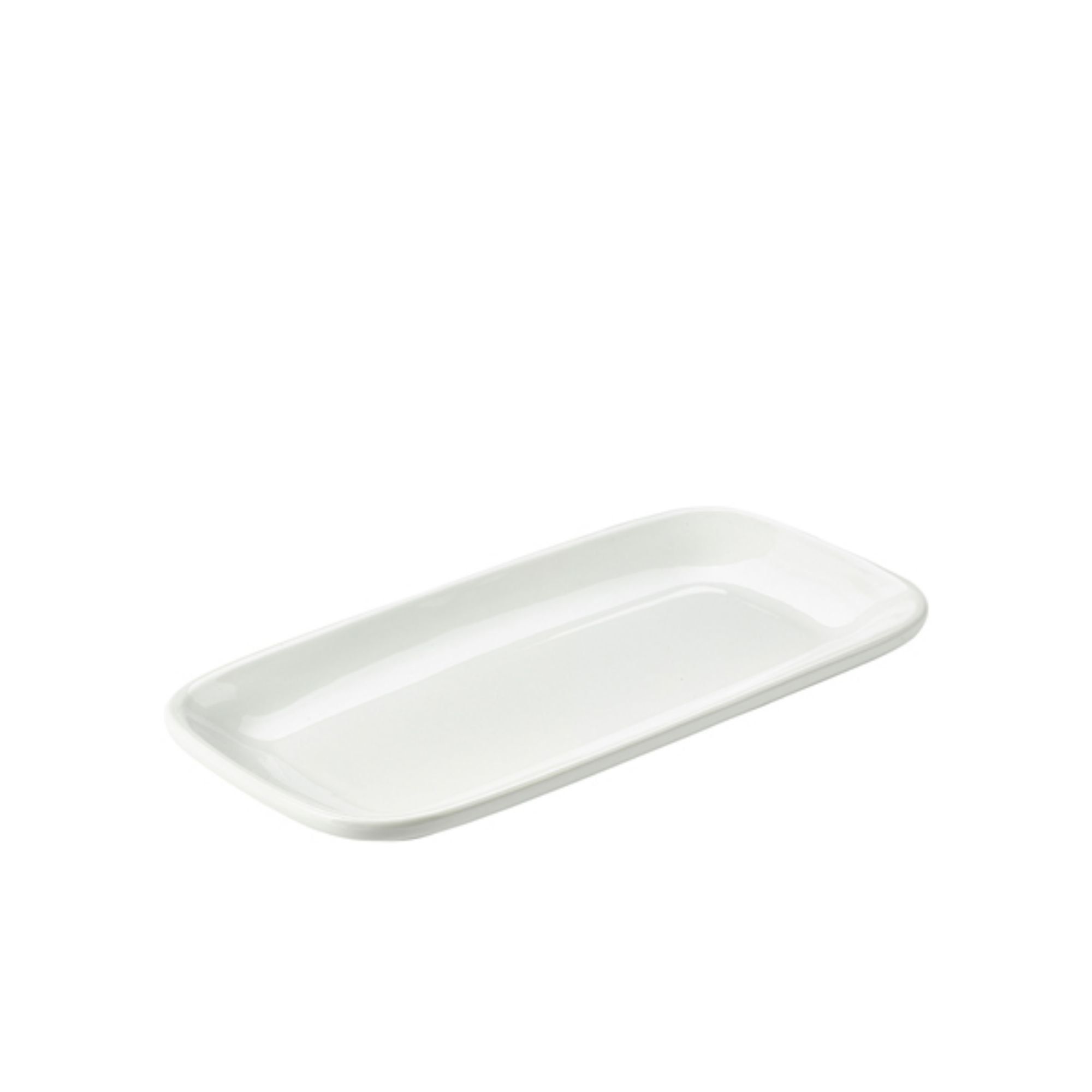 Picture of Genware Porcelain Rounded Rectangular Plate 29.5 x 15cm/11.5 x 6" - 184630