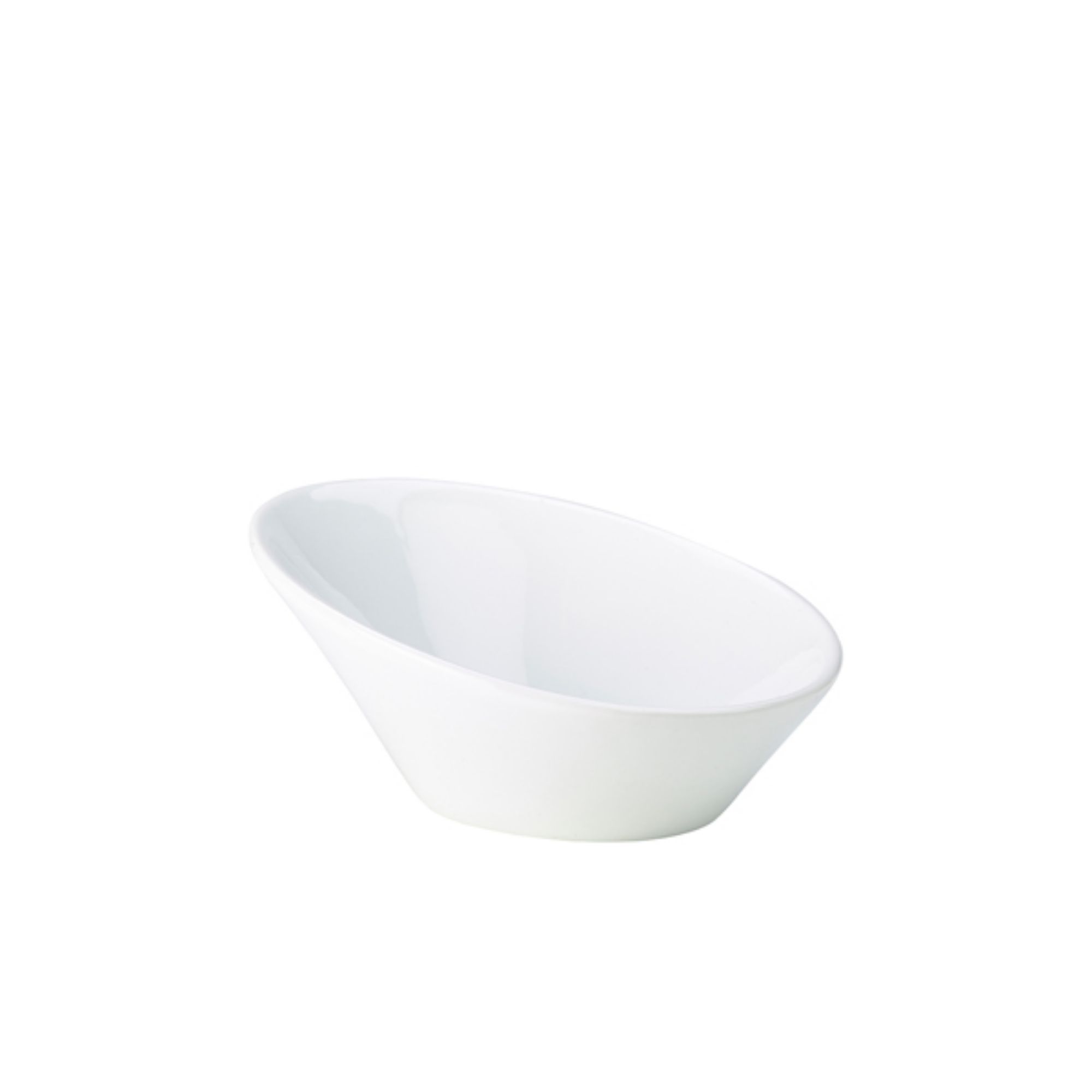 Picture of Genware Porcelain Oval Sloping Bowl 16cm/6.25" - 366016