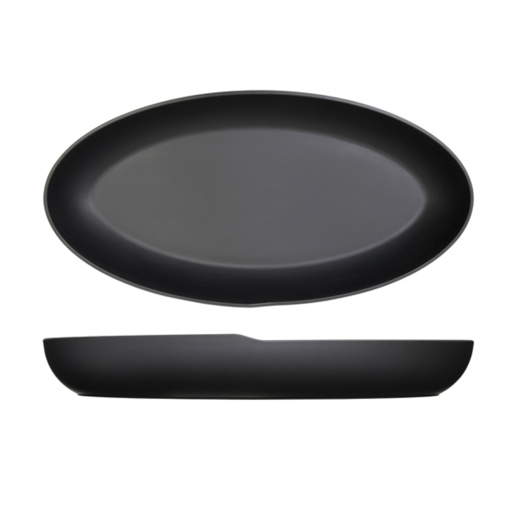 Picture of Black Copenhagen Oval Melamine Deep Dish 55 x 27.5 x 7.5cm - CP550102