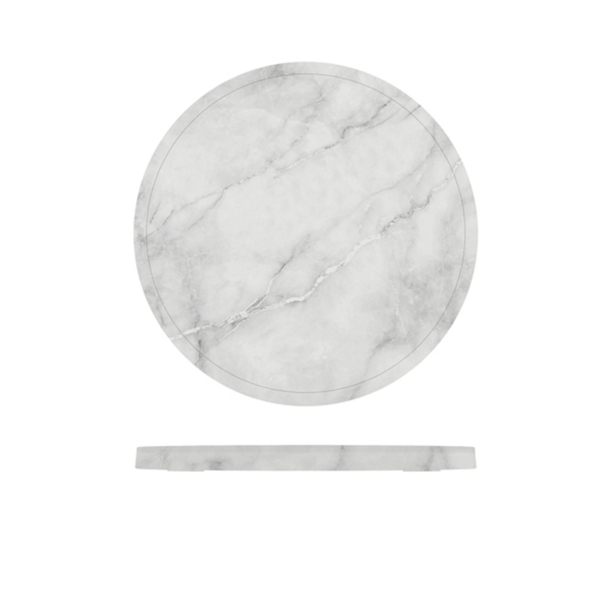 Picture of White Marble Agra Melamine Round Slab 28.5cm - AG281324