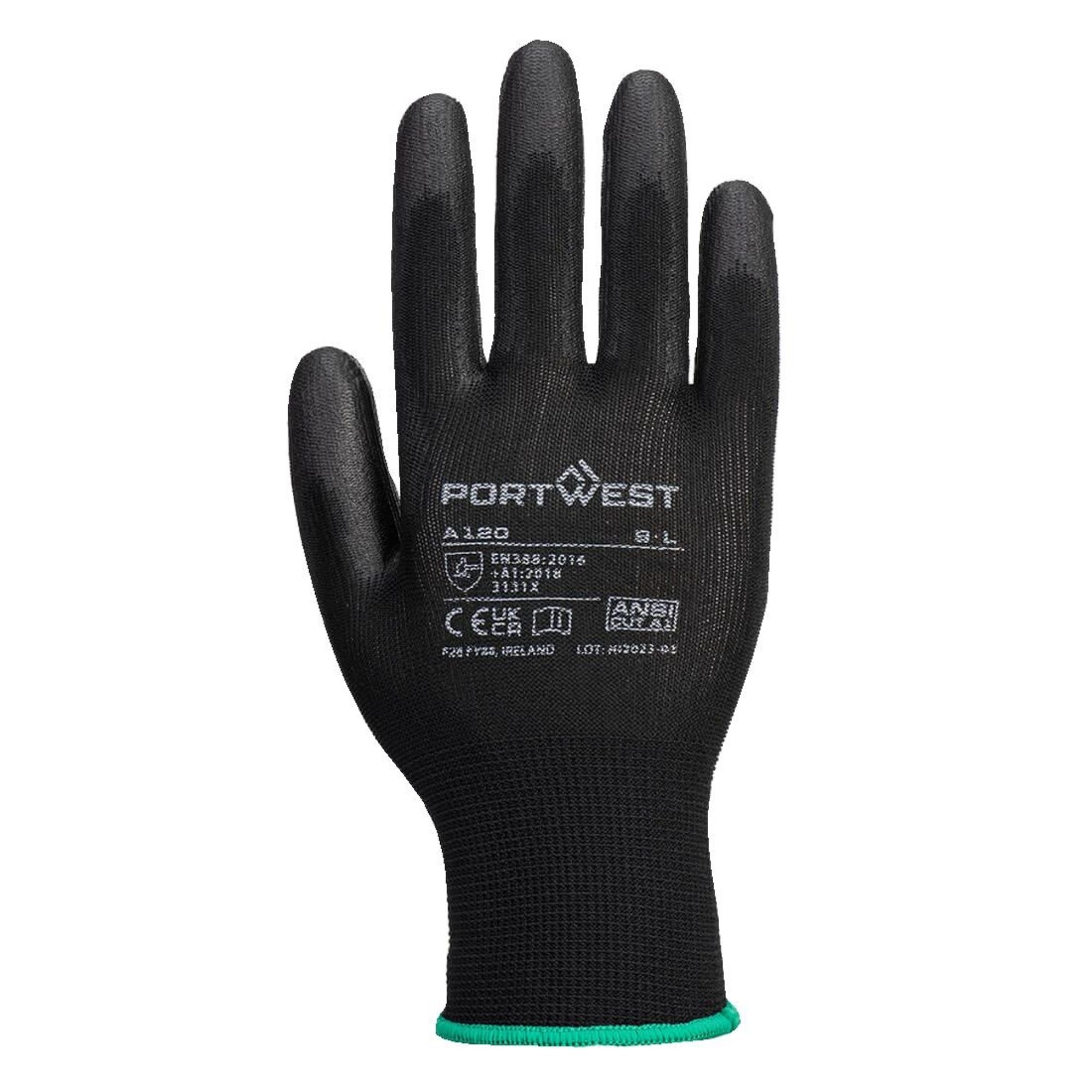 Picture of Portwest Black PU Palm Glove Size XL - BA183-XL