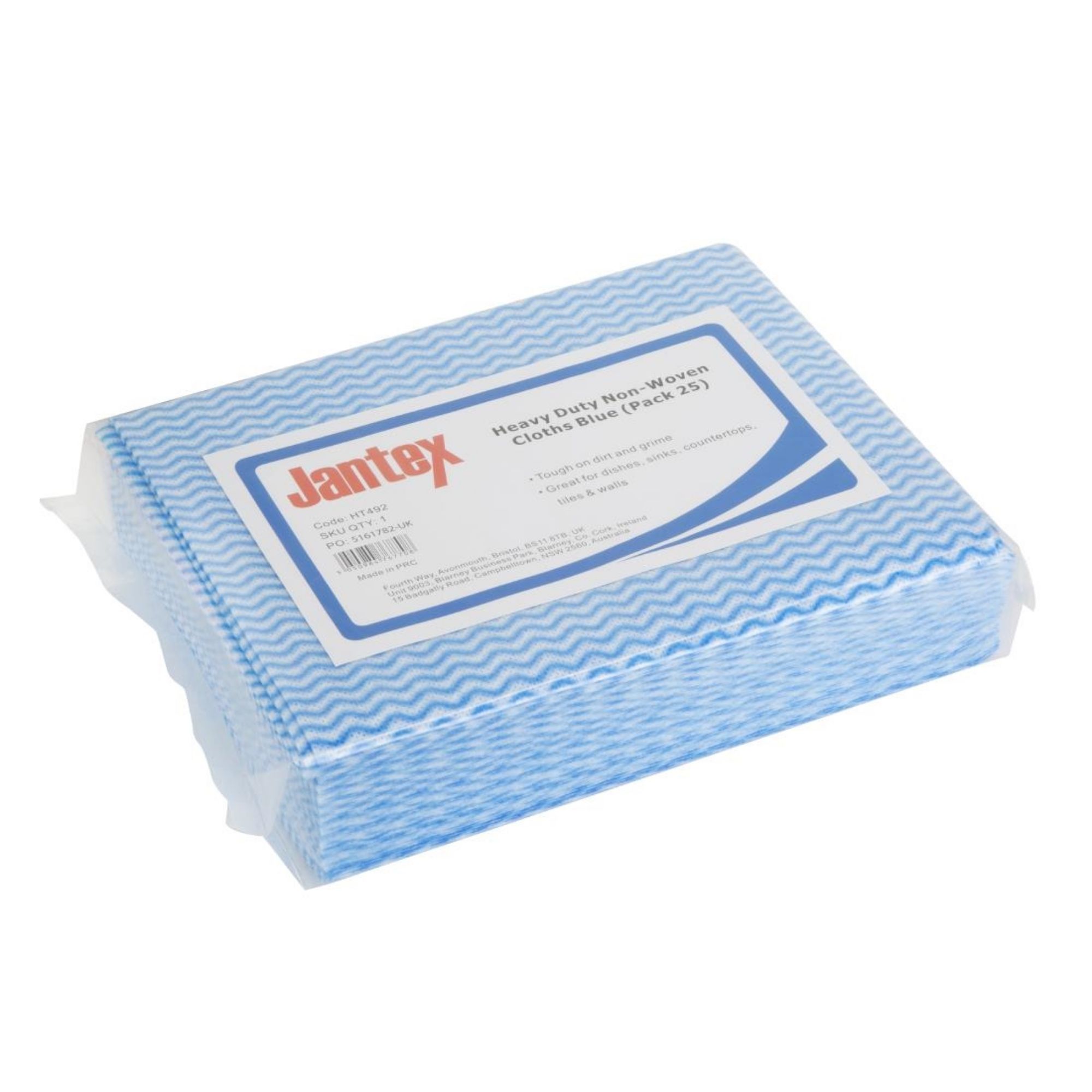 Picture of Jantex Heavy Duty Non-Woven Cloths Blue (25 pack) - HT492