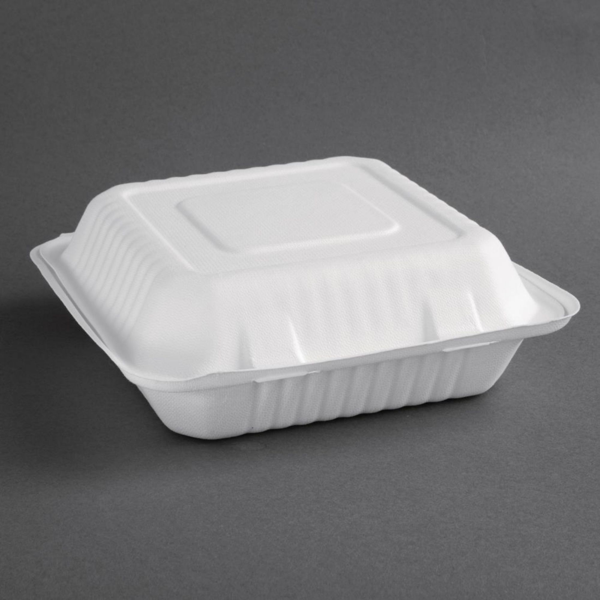 Picture of Fiesta Compostable Bagasse Hinged Food Containers 236mm (200 Pack) - FC527