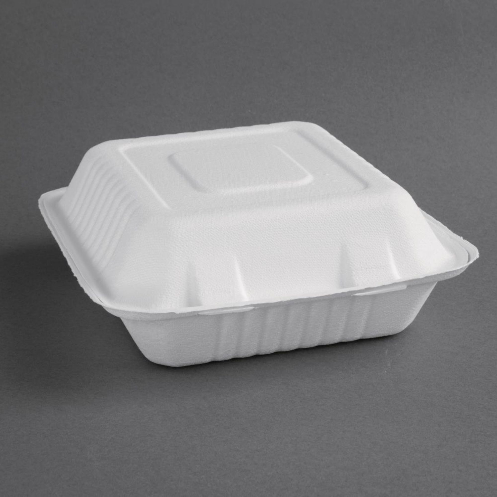 Picture of Fiesta Compostable Bagasse Hinged Food Containers 223mm (200 Pack) - FC525