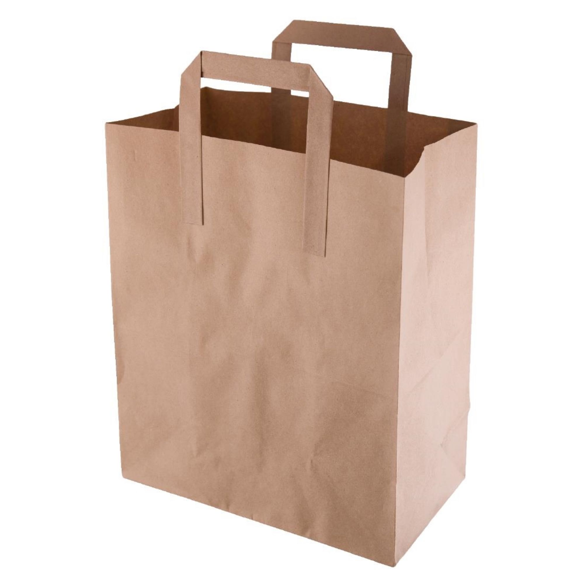 Picture of Fiesta Recyclable Brown Paper Carrier Bags Medium (250 Pack) - CF591