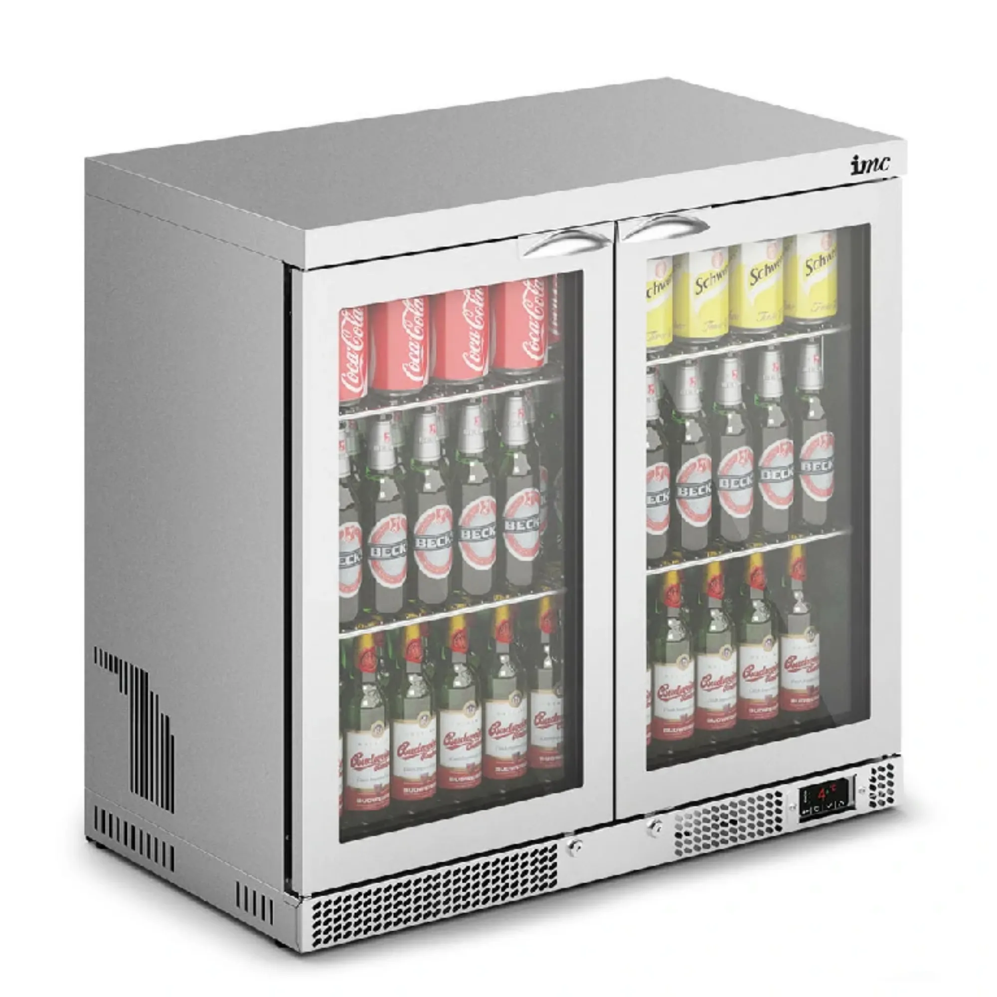 Picture of IMC Mistral M90 Bottle Cooler [Front Load] - Glass Door - Stainless Steel Frame - H 850 mm - W 900 mm - 0.232 kW - F77/251