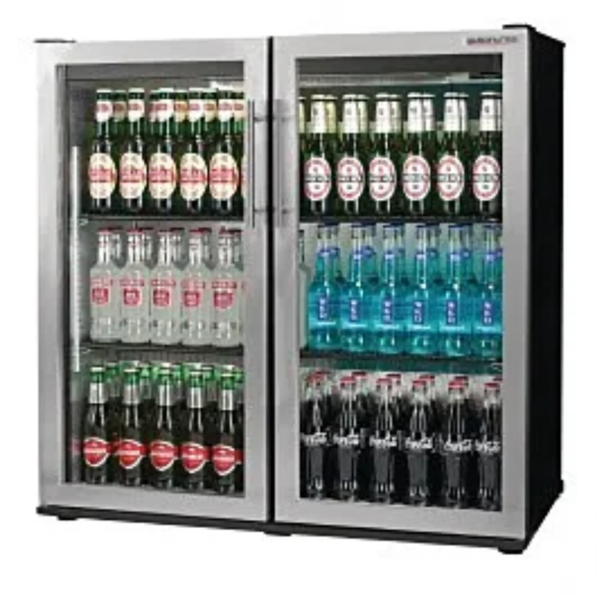 Picture of Autonumis RHC00005 Maxi Double with Stainless Steel Glass Hinged Doors Bottle Cooler 252 Litres - ARHC00005OG