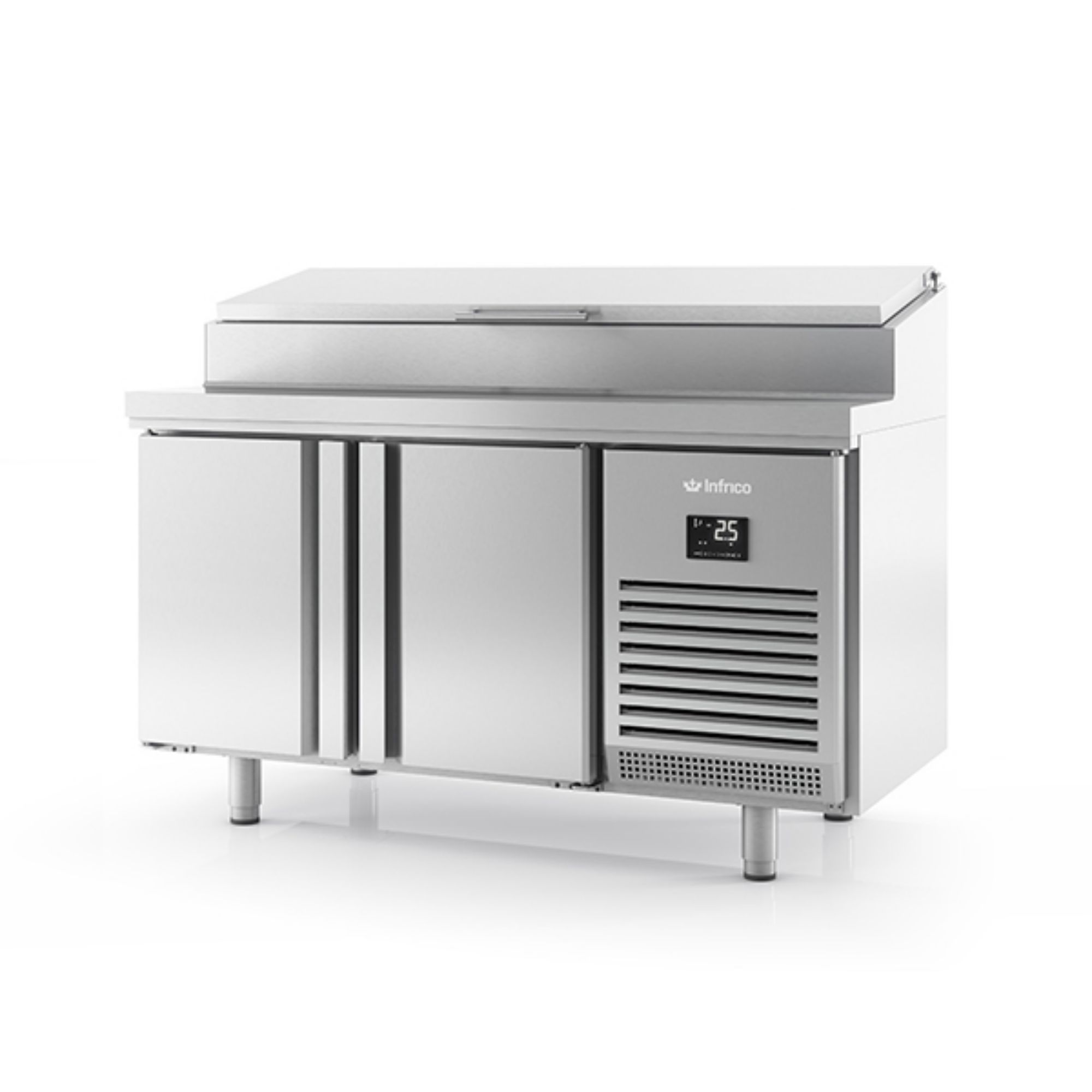 Picture of INFRICO 2 DR 700mm Deep Prep Counter w/ Raised Collar 295L - BMGN1470EN