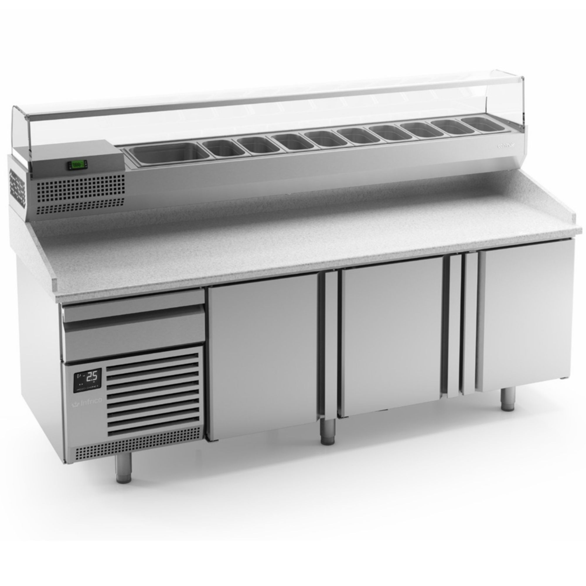 Picture of INFRICO 3 Door Pizza Prep Counter 700L - MP2300