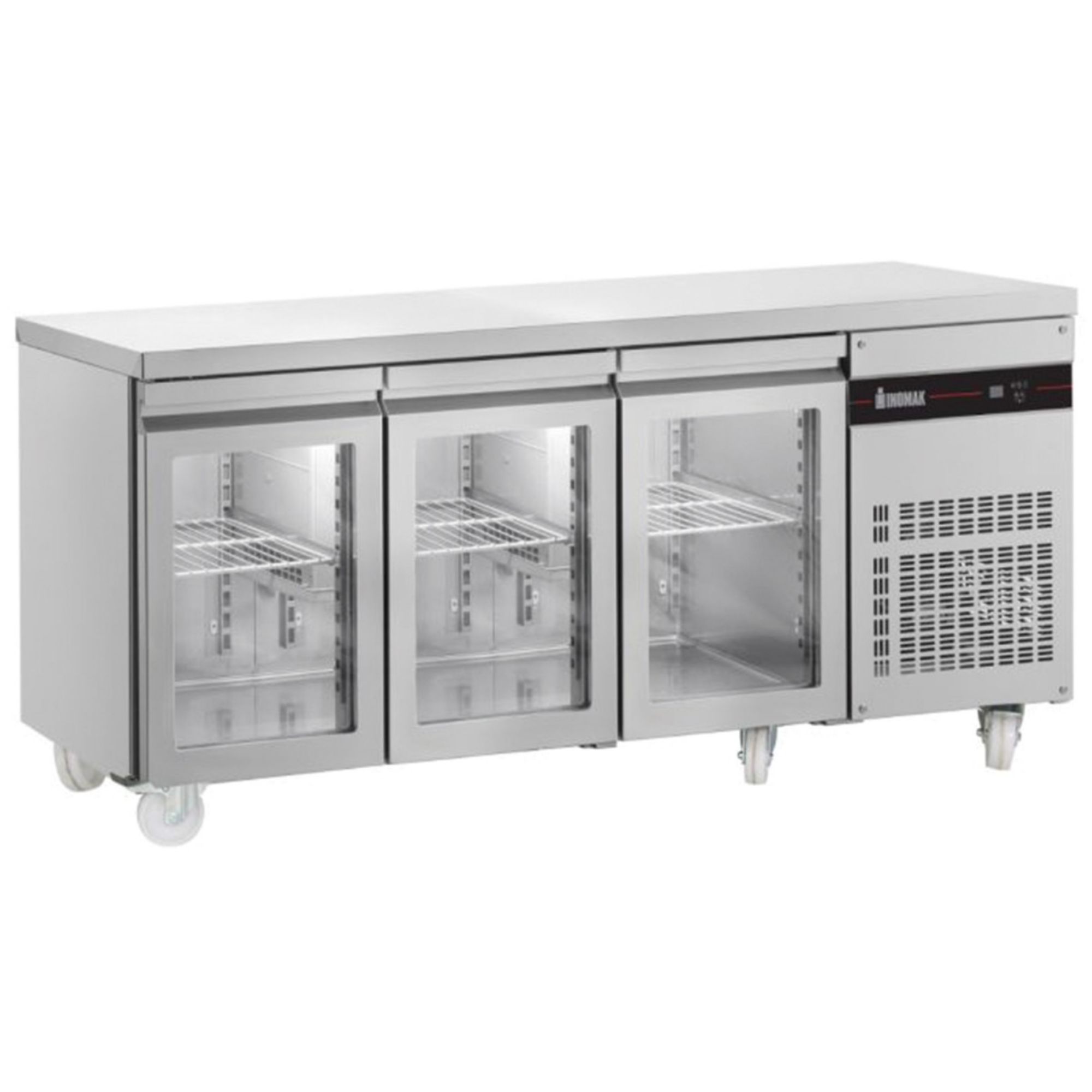 Picture of INOMAK 429L Triple Hinged Glass Door Gastronorm Counter Refrigerator - PN999CR-HC