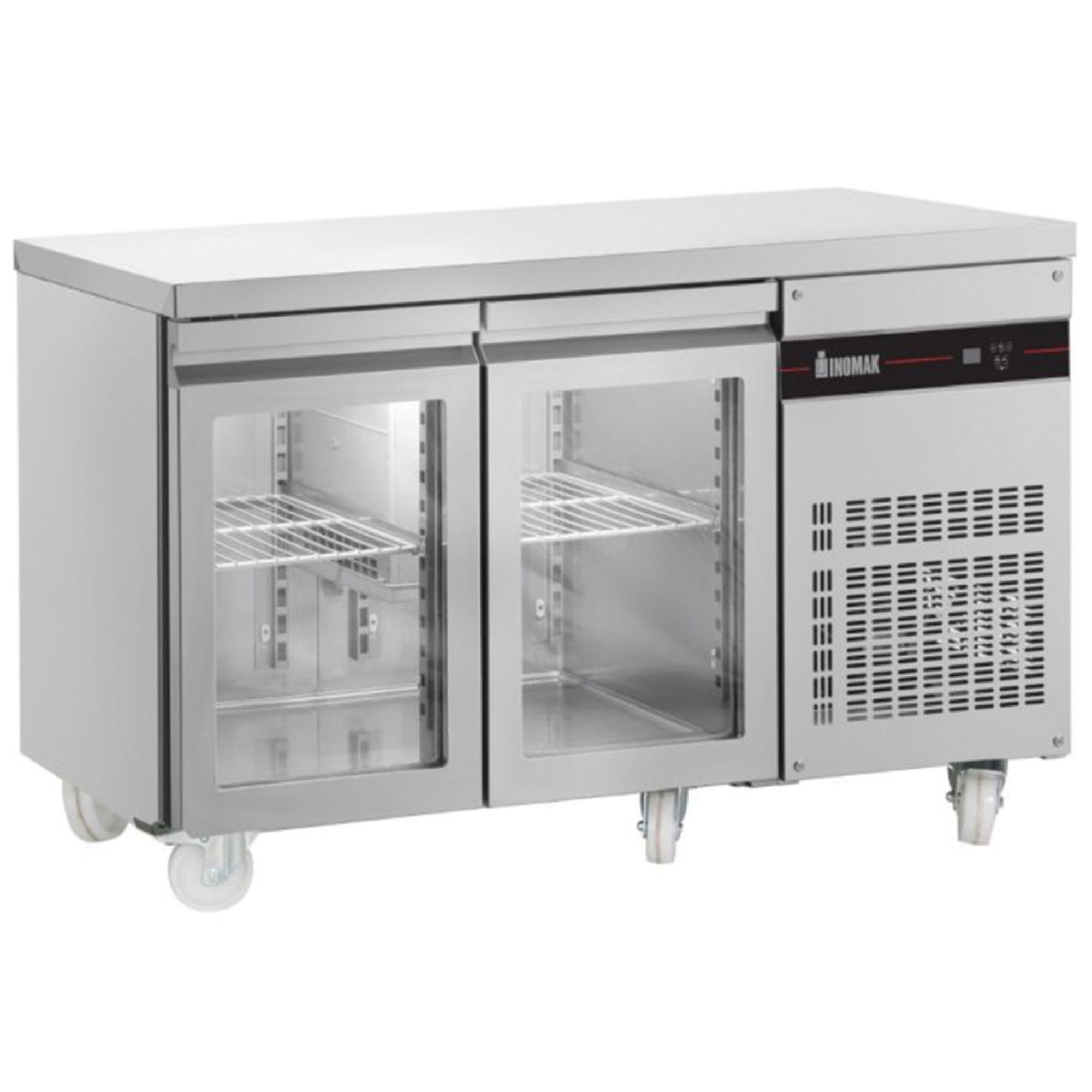 Picture of INOMAK 274L Double Hinged Glass Door Gastronorm Counter Refrigerator - PN99CR-HC