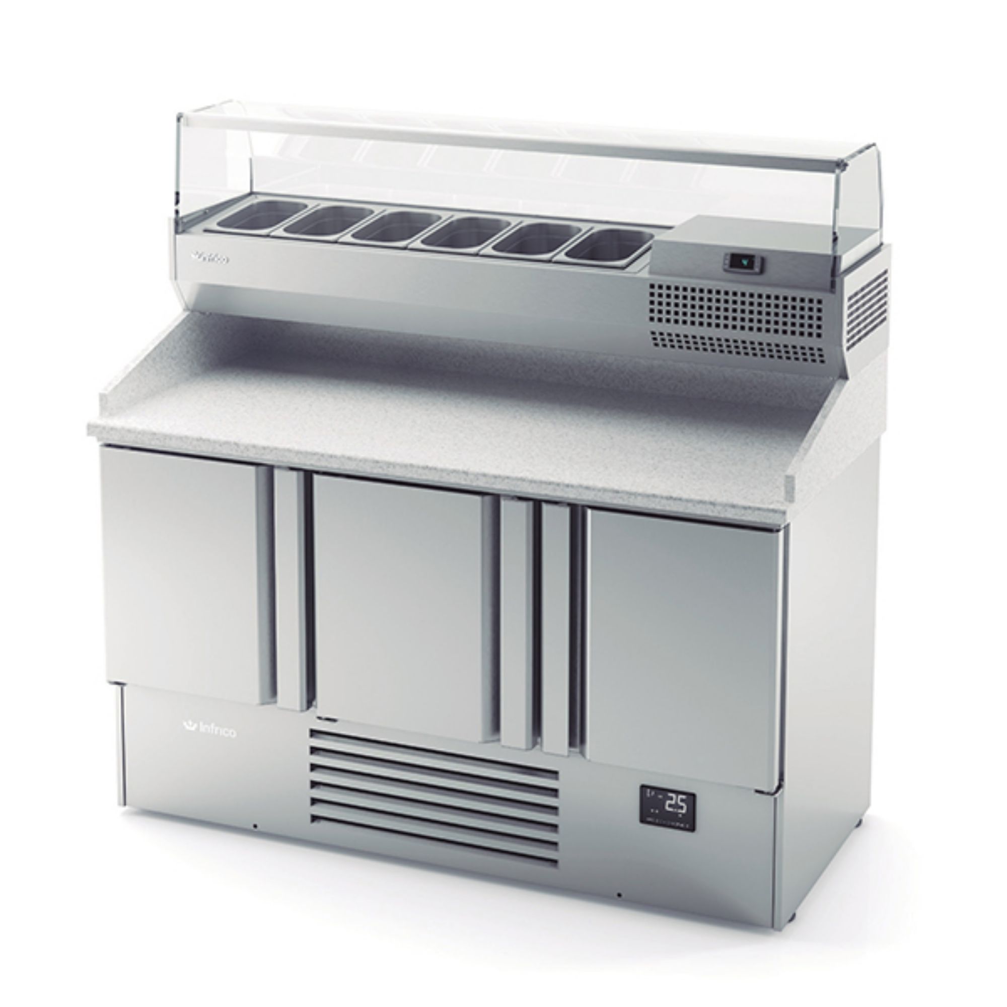 Picture of INFRICO 3 Door Compact Gastronorm Pizza Prep Counter 355L - ME1003VIP