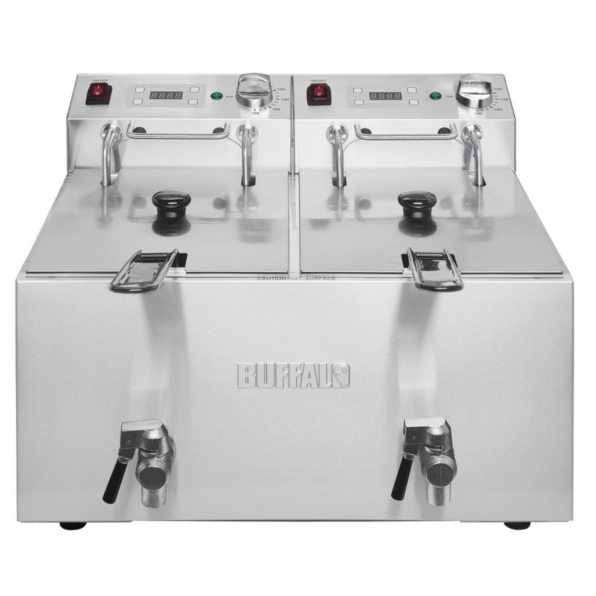 Picture of Buffalo Twin Tank Twin Basket 2x8Ltr Countertop Fryer with Timers 2x2.9kW - FC375OG